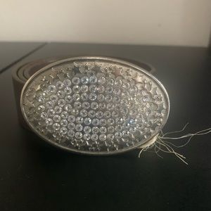 Blinged out Abercrombie leather belt size large
